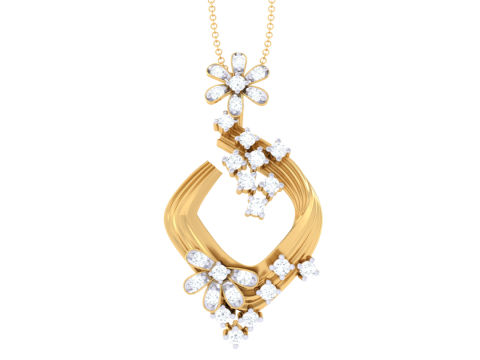 3D Printable Cad jewelry design of Lady diamond Pendant 3D 模型