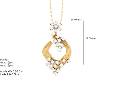3D Printable Cad jewelry design of Lady diamond Pendant 3D मॉडल