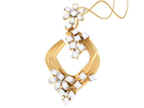 3D Printable Cad jewelry design of Lady diamond Pendant 3D मॉडल