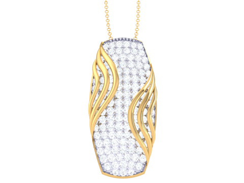 3D Printable Cad jewelry design of Lady diamond Pendant 3D 模型