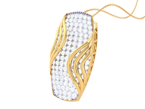 3D Printable Cad jewelry design of Lady diamond Pendant Model 3D