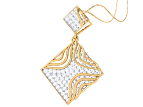 3D Printable Cad jewelry design of Lady diamond Pendant 3D Model
