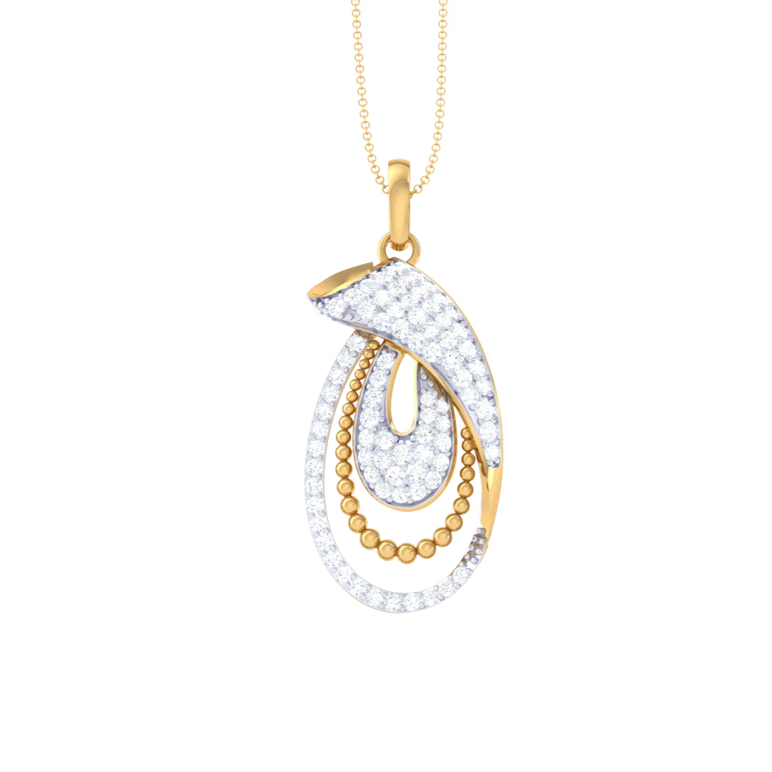 3D Printable Cad jewelry design of Lady diamond Pendant 3D Model .c4d .max .obj .3ds .fbx .stl .blend 