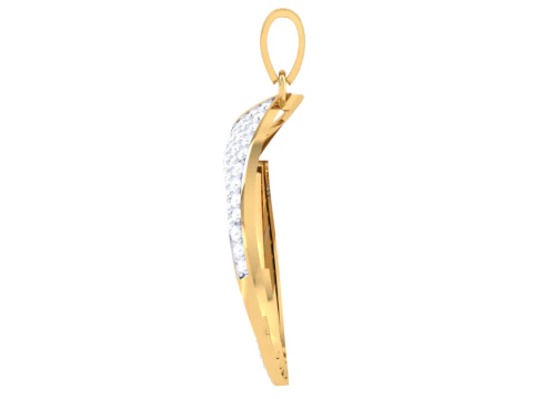 3D Printable Cad jewelry design of Lady diamond Pendant 3D Model