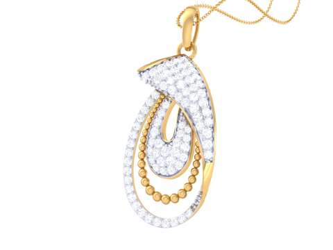 3D Printable Cad jewelry design of Lady diamond Pendant Modèle 3D