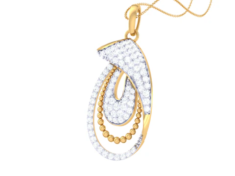3D Printable Cad jewelry design of Lady diamond Pendant 3D Model
