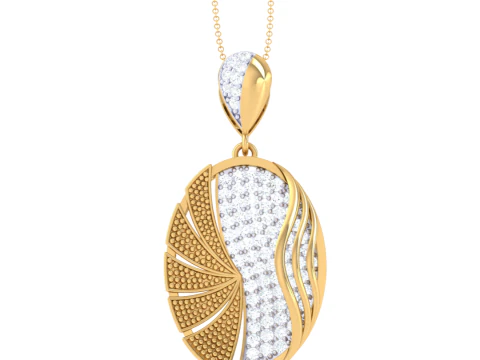 3D Printable Cad jewelry design of Lady diamond Pendant 3D Model