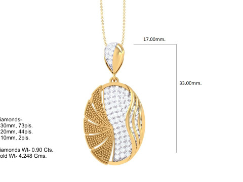 3D Printable Cad jewelry design of Lady diamond Pendant 3D मॉडल