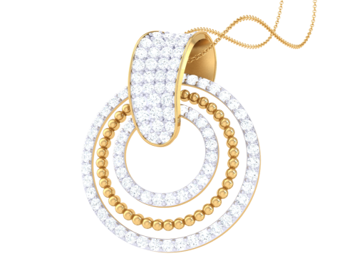 3D Printable Cad jewelry design of Lady diamond Pendant Modelo 3D