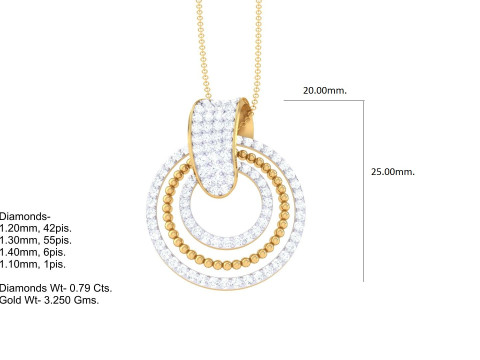 3D Printable Cad jewelry design of Lady diamond Pendant Modelo 3D