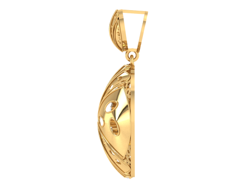 3D Printable Cad jewelry design of Lady diamond Pendant Modèle 3D