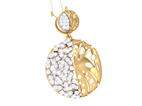 3D Printable Cad jewelry design of Lady diamond Pendant 3D Model