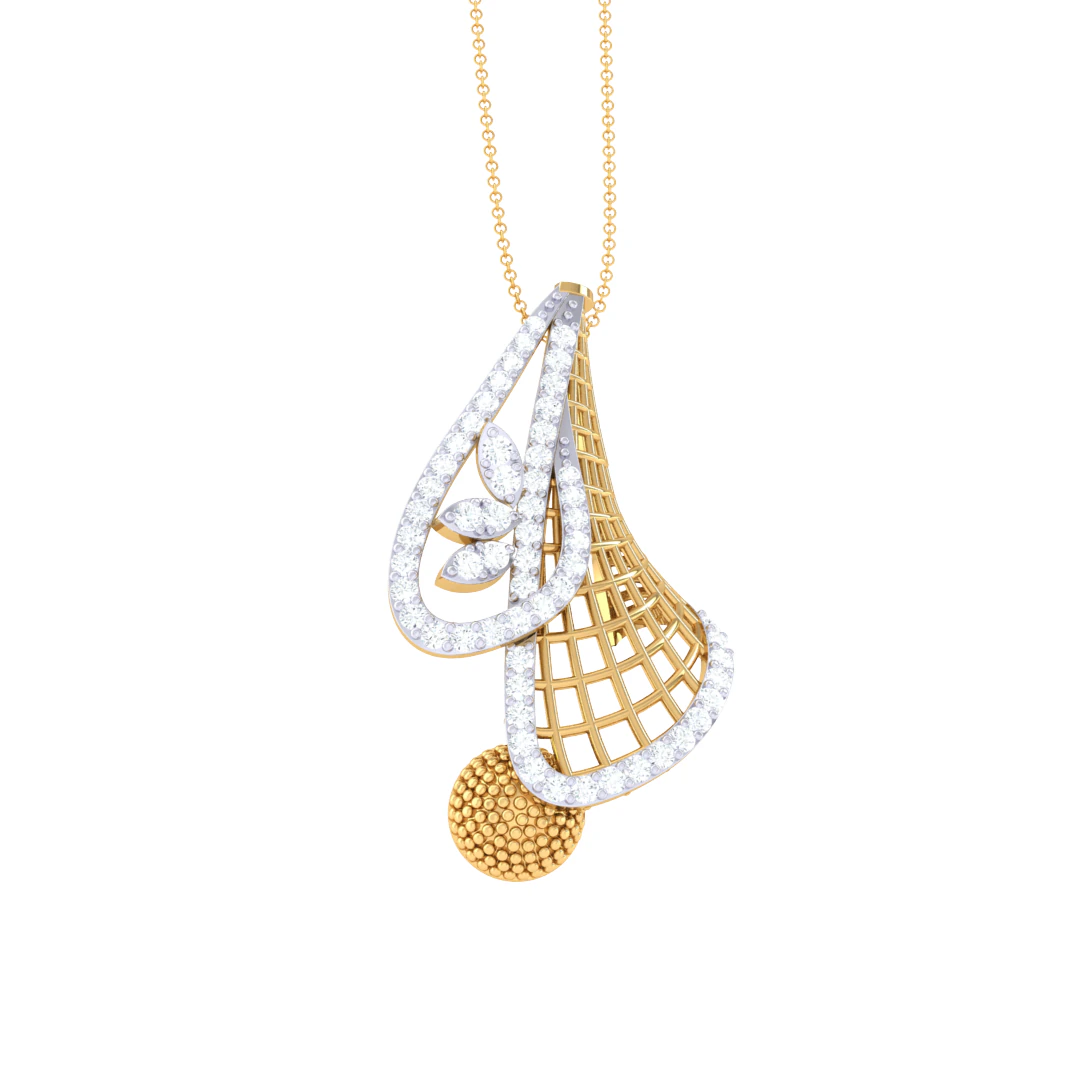 3D Printable Cad jewelry design of Lady diamond Pendant 3D Model .c4d .max .obj .3ds .fbx .stl .blend