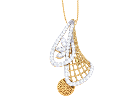 3D Printable Cad jewelry design of Lady diamond Pendant 3D 模型