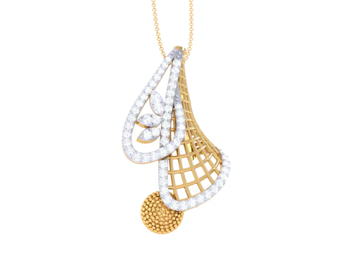 3D Printable Cad jewelry design of Lady diamond Pendant 3D Model