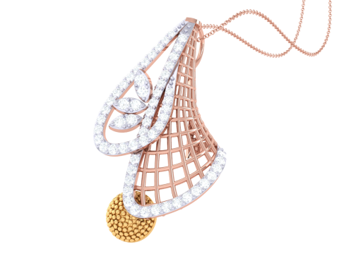 3D Printable Cad jewelry design of Lady diamond Pendant Model 3D
