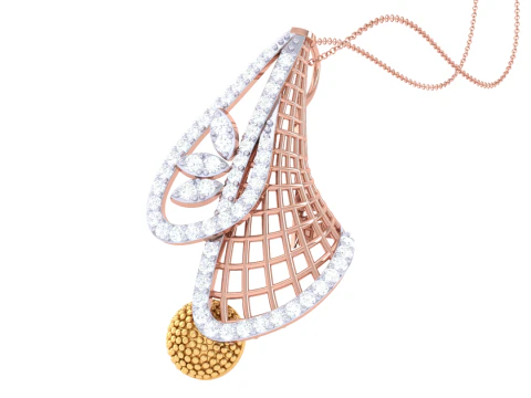 3D Printable Cad jewelry design of Lady diamond Pendant 3D Model