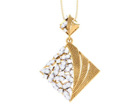 3D Printable Cad jewelry design of Lady diamond Pendant 3D 模型