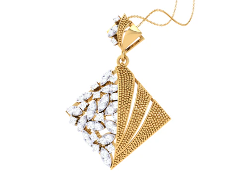 3D Printable Cad jewelry design of Lady diamond Pendant 3D Model