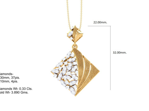3D Printable Cad jewelry design of Lady diamond Pendant Model 3D