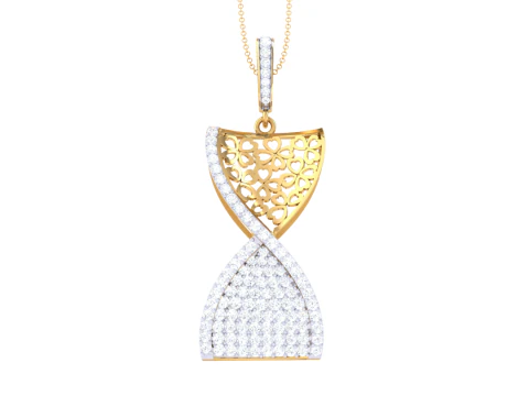 Design di gioielli Cad stampabile in 3D del pendente con diamanti Lady Modello 3D