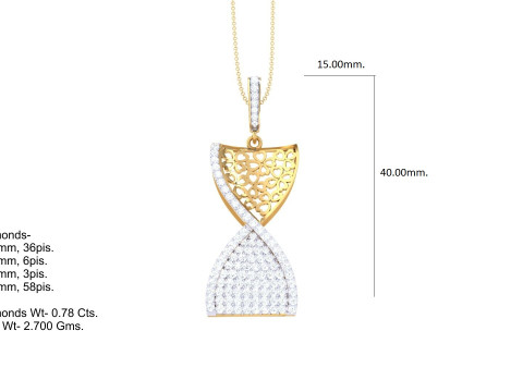 3D Printable Cad jewelry design of Lady diamond Pendant 3D मॉडल