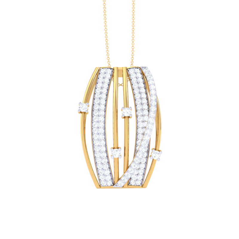 3D Printable Cad jewelry design of Lady diamond Pendant 3D 模型 .c4d .max .obj .3ds .fbx .stl .blend