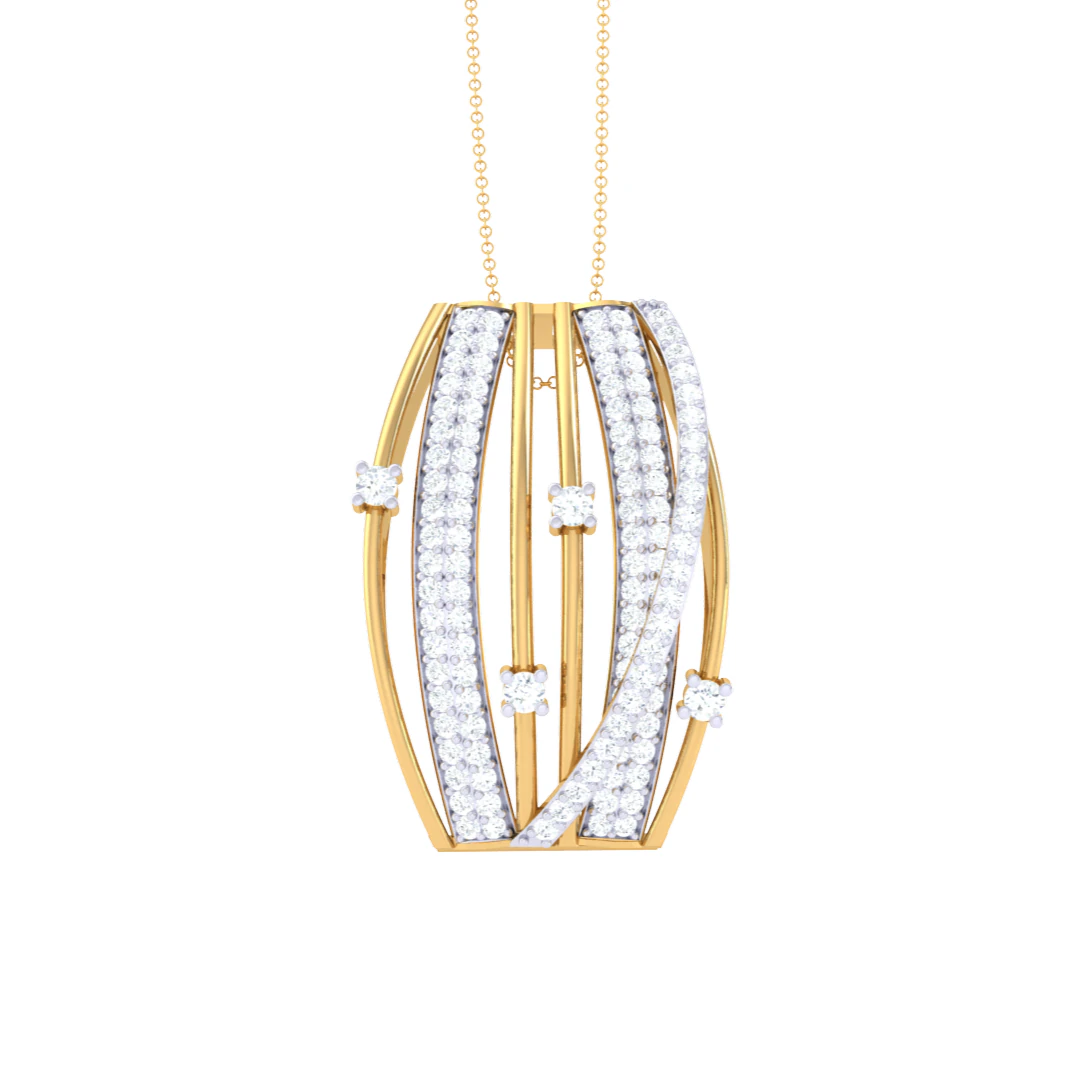 3D Printable Cad jewelry design of Lady diamond Pendant 3D Model .c4d .max .obj .3ds .fbx .stl .blend