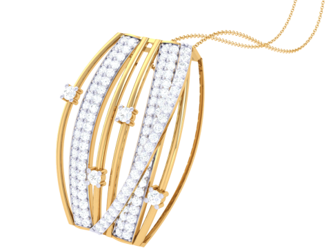 3D Printable Cad jewelry design of Lady diamond Pendant 3D 模型