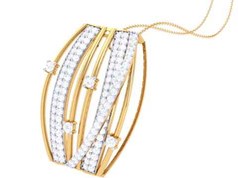 3D Printable Cad jewelry design of Lady diamond Pendant 3D Model