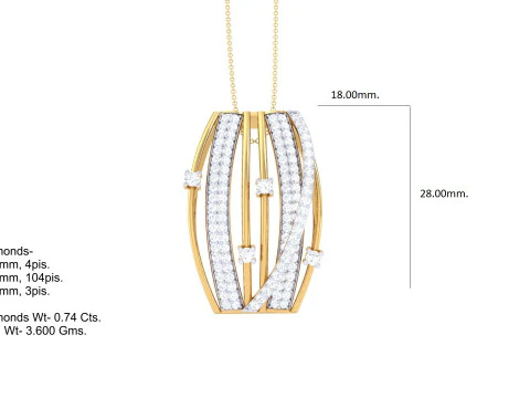 3D Printable Cad jewelry design of Lady diamond Pendant 3D Model