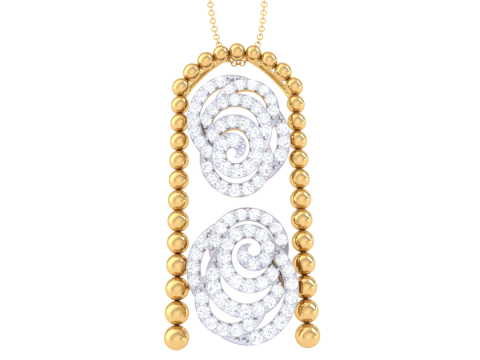 3D Printable Cad jewelry design of Lady diamond Pendant 3D Model