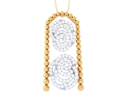 3D Printable Cad jewelry design of Lady diamond Pendant 3D Model