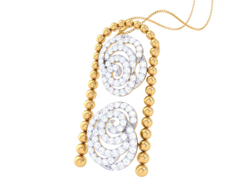 3D Printable Cad jewelry design of Lady diamond Pendant 3D Model