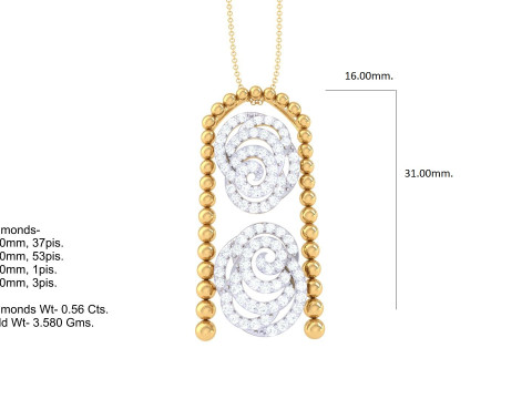 3D Printable Cad jewelry design of Lady diamond Pendant 3D मॉडल