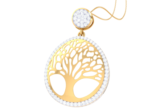 3D Printable Cad jewelry design of Lady diamond Pendant Modèle 3D