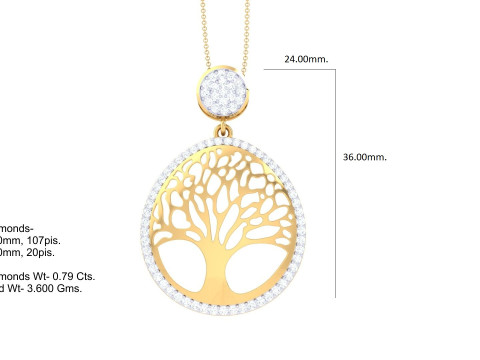 3D Printable Cad jewelry design of Lady diamond Pendant Modèle 3D