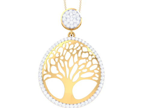 3D Printable Cad jewelry design of Lady diamond Pendant 3D Model