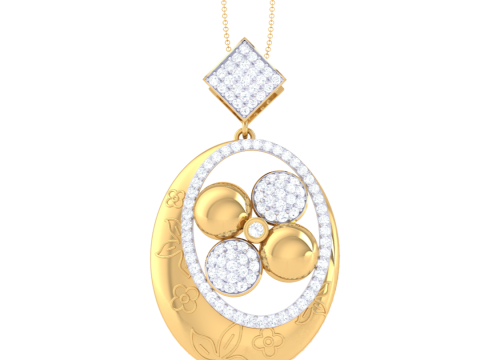3D Printable Cad jewelry design of Lady diamond Pendant 3D 模型