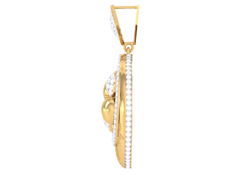 3D Printable Cad jewelry design of Lady diamond Pendant 3D Model