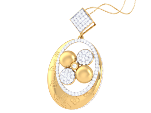 3D Printable Cad jewelry design of Lady diamond Pendant 3D Model