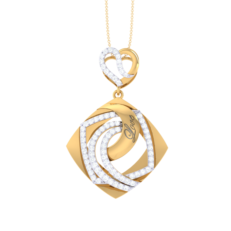 3D Printable Cad jewelry design of Lady diamond Pendant 3D 模型 .c4d .max .obj .3ds .fbx .stl .blend