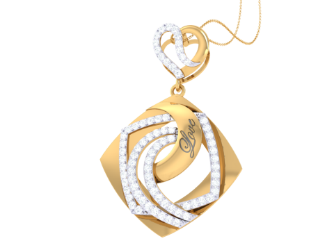 3D Printable Cad jewelry design of Lady diamond Pendant 3D 模型