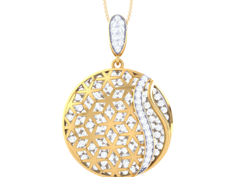 3D Printable Cad jewelry design of Lady diamond Pendant Modelo 3D