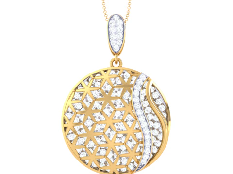 3D-afdrukbaar Cad-sieradenontwerp van Lady diamanten hanger 3D Model