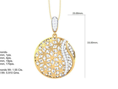 3D Printable Cad jewelry design of Lady diamond Pendant 3D मॉडल