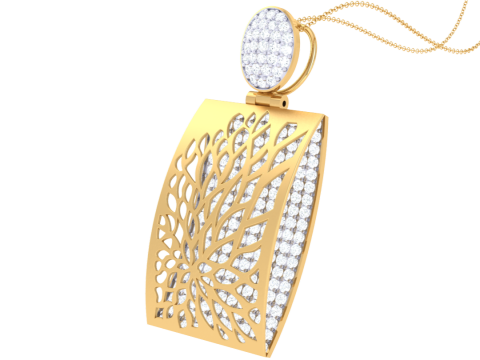 3D Printable Cad jewelry design of Lady diamond Pendant 3D Model