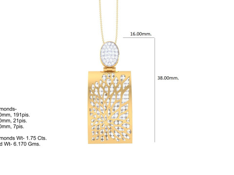 3D Printable Cad jewelry design of Lady diamond Pendant 3D Model