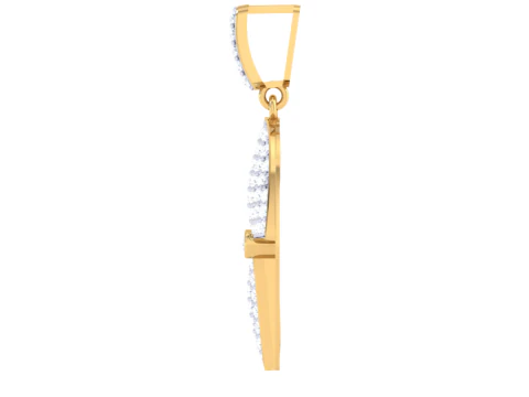 3D Printable Cad jewelry design of Lady diamond Pendant 3D Model