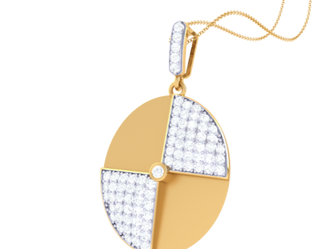 3D Printable Cad jewelry design of Lady diamond Pendant Modèle 3D